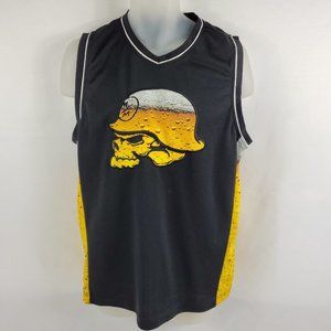 Metal Mulisha Sleeveless Shirt Athletic Tank Top Beer Black Skull Helmet Mens